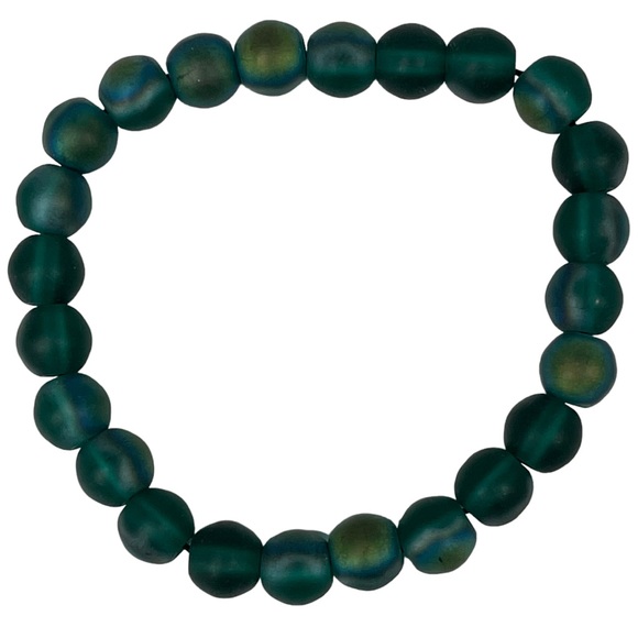 Greens & black rounded stretchy beaded bracelets bundle of 3 NEW - Picture 8 of 9